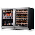 thumbnail image 2 of Ca'Lefort Wine and Beer Fridge, 15" Beverage Fridge and 24" Wine Fridge Cooler 54 Bottles and 100 Can with Stainless Steel Door Framed, 2 of 8