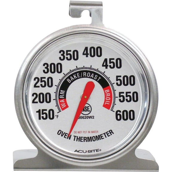 AcuRite 00620A2 Stainless Steel Oven Thermometer (150°F to 600°F)