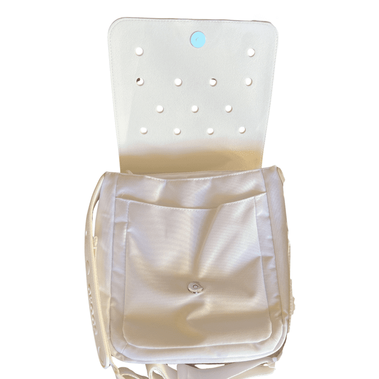 Crocs Classic Crossbody Bag White w/ Jibbitz Holes Adjustable
