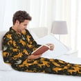 thumbnail image 6 of Hirioo Funny Fox by the Field for Men's Pajama Sets 2 Piece Pjs Men's Long-Sleeved Pajama Set Button Down Sleepwear,S-XXL-Medium, 6 of 7