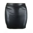 thumbnail image 3 of Birdeem Jupes pour Femmes Jupe Courte pour Femmes Version Coréenne Unie Mate en Similicuir Sac Fesses, 3 of 8