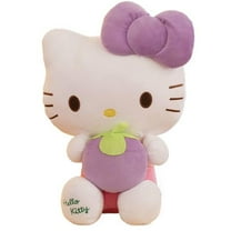 Lovely Cat Stuffed Animal Plush Pillow 11.8Inch Soft Cat with Mangosteen Cartoon Plush Toy Kawayi Hug Doll Birthday Gifts for Kids and Adults