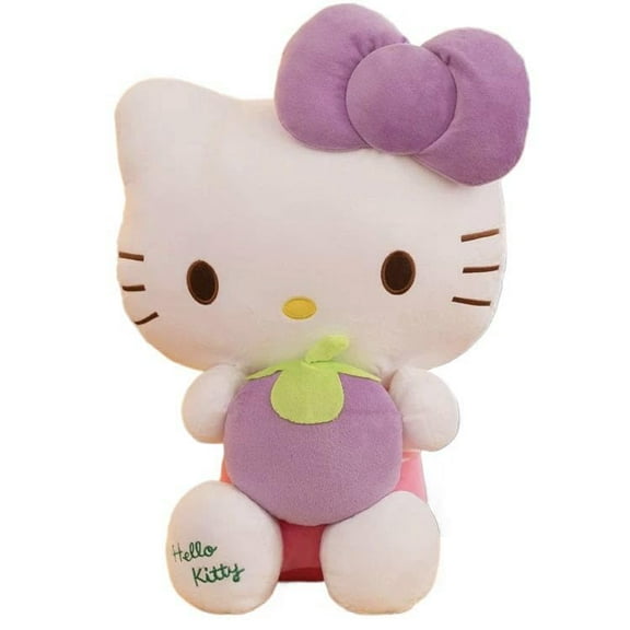 Lovely Cat Stuffed Animal Plush Pillow 11.8Inch Soft Cat with Mangosteen Cartoon Plush Toy Kawayi Hug Doll Birthday Gifts for Kids and Adults