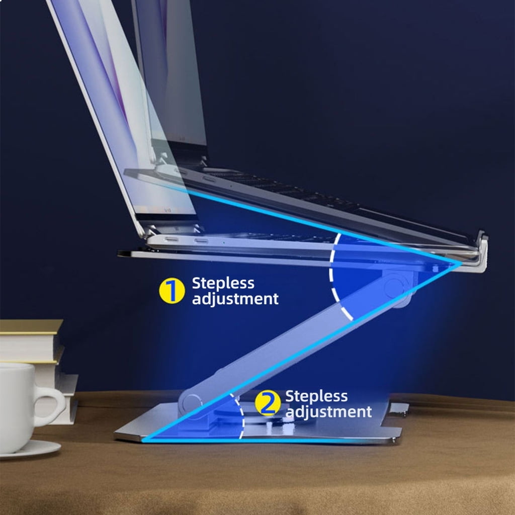 Miiottaa Adjustment Laptop Stand Foldable Carbon Steel Risers with AntiSlip Base Ventilated Frame for Up to 17Inch Notebook
