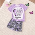 thumbnail image 3 of Tiijoy Toddler Girls Outfits Butterfly Print Short Sleeve T Shirt and Shorts Set, Sizes 4-5, 3 of 6