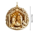 thumbnail image 2 of Christmas Nativity Scene Acrylic Flat Ornament 3.1 in Religious Holy Family Hanging Tree Decor Design D, 2 of 6