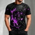 thumbnail image 2 of IWRICH Graphic T-Shirts for Men Novelty 3D Print Skeleton Tee Shirts Summer Short Sleeve Tee Top Purple XL, 2 of 5