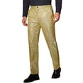 thumbnail image 3 of INSPIRE CHIC Sequin Pants for Men's Straight Leg Shiny Trousers 70s Disco Party Metallic Pants 30 Golden, 3 of 3