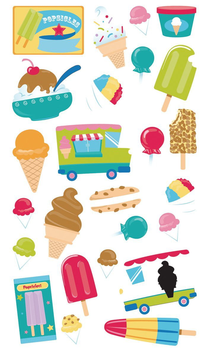 12 individual soft stickers ice cream van sticker