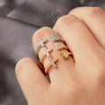 thumbnail image 2 of Adjustable Rings for Women, Stackable Rings, Opening Ring for Women, Cross Ring for Women, Christian Rhinestone Double Cross Ring, Silver, 2 of 6