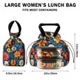 thumbnail image 5 of Colorful Floral Pattern Drawstring Lunch Bag Women - Drawstring Lunch Bag Insulated for Work Office - Stain-Resistant Large Lunchbags for Women with Multi-Pockets, 5 of 6