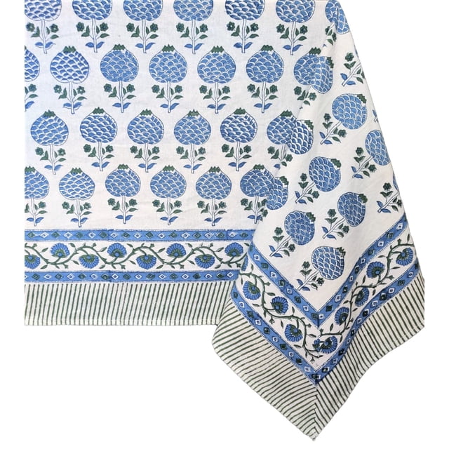 Mantel ATOSII Roma azul 100% algodón 152 x 274 cm