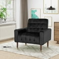 thumbnail image 2 of Nelson Velvet and Tanoak Armchair, 2 of 6