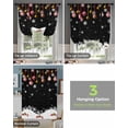 thumbnail image 4 of Christmas Black Tie Up Curtains for Window, Winter White Snowflake Xmas Balls Thermal Insulted Balloon Shade Adjustable Rod Pocket Curtains Valance Panels for Kitchen Bathroom Café 42 x 63, 4 of 7