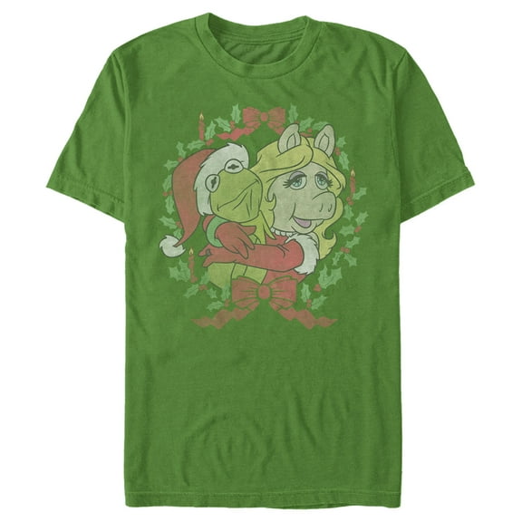 Men's The Muppets Kermy and Piggy Graphic Tee Kelly Green Medium