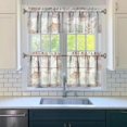 thumbnail image 3 of Kitchen Curtains 24 Inch Short - 3 Panel Set, Vintage Floral Butterfly Bee Botanical Print, Rod Pocket Window Curtain for Farmhouse, Modern Rustic, Spring Summer Decor, Easy Wash, 3 of 6