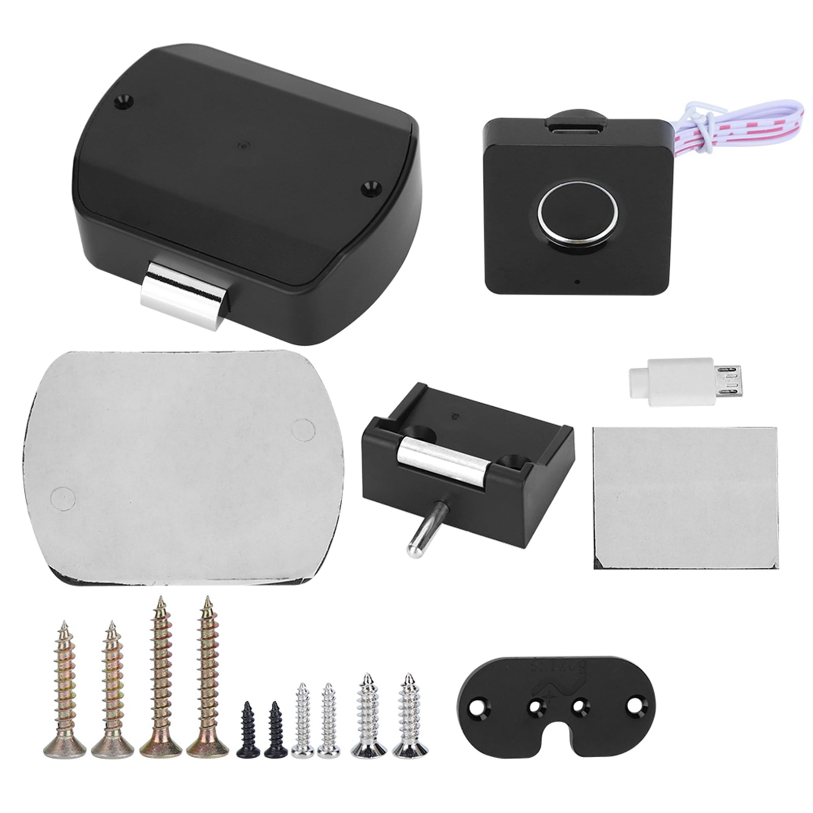 Riousery Intelligent Fingerprint Lock Smart Keyless Electric Drawer Cabinet Door Lock Biometric Security Device for Home Office Wardrobe Furniture Black, 6.3 inches / 16 cm