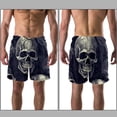 thumbnail image 3 of luoweisi Men's Beach Shorts Quick Dry Swim Trunks with Mesh Lining Skull S, 3 of 5