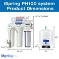 thumbnail image 6 of iSpring PH100 pH+ 6-Stage Under Sink Reverse Osmosis RO Drinking Water Filtration System 100 GPD Fast Flow 1:1 Pure to Waste Ratio with Alkaline Remineralization, US Made Filters, 6 of 7