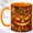 Orange, variant on Faceted Jack O Lantern Coffee Mug, Maple Leaf Mug, Ceramic 11 oz