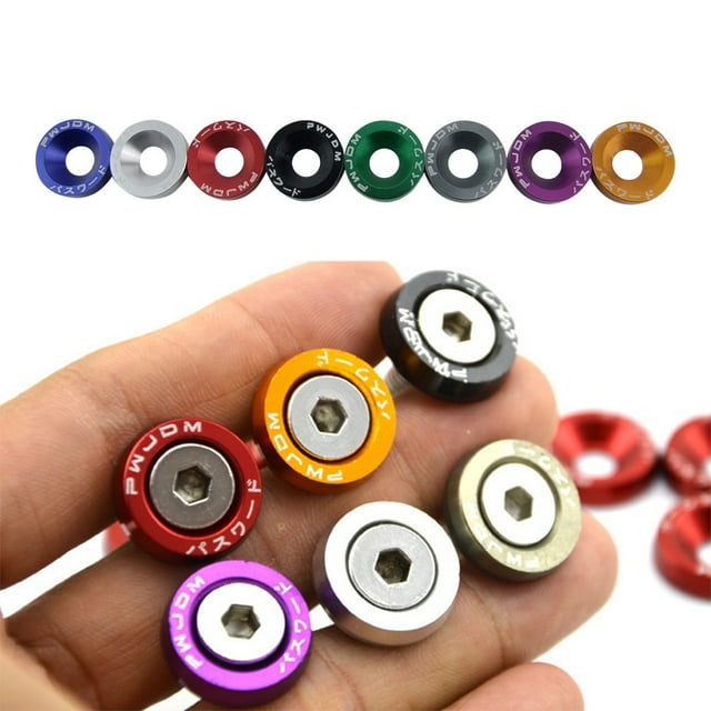 Baohd Sturdy And Durable Car Screw Bonnet Gaskets Made With Materials Easy To Install Car Modification Gasket Screws Red screw 1Set