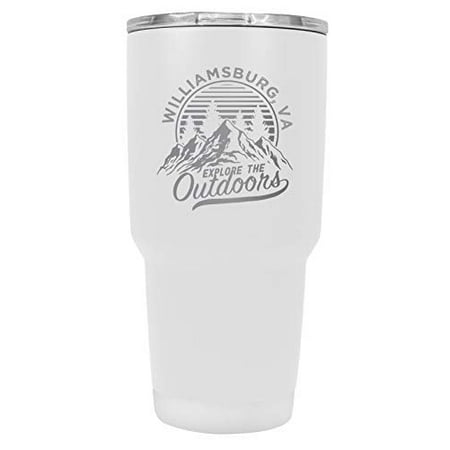 

R and R Imports Williamsburg Virginia Souvenir Laser Engraved 24 oz Insulated Stainless Steel Tumbler White White.