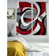 thumbnail image 3 of Black Red Twist Art Sheer Curtains 72 Inches Long 2 Panels Abstract Light Filtering Semi Sheer Window Curtains Drapes for Bedroom Living Room 52"x72", 3 of 7