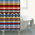 thumbnail image 5 of Small Stall Narrow Shower Curtain 36"W x 72"L – Tropical Bohemian Leaves, Mid-Century Abstract Boho Botanical Bathroom Decor, Vintage Floral Palm Leaf Pattern, Rustic Tribal Folk Style, 5 of 5