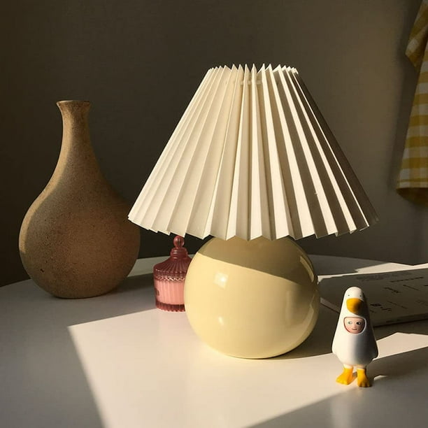 DanceeMangoos Ceramic Pleated Bedside Lamp LED Table Lamp Aesthetic
