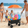 thumbnail image 6 of Heavy Duty Folding Outdoor Utility Wagon 220LBS Capacity 600D Oxford Cloth Portable Foldable Cart for Beach Camping Garden Shopping, 6 of 14