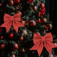 thumbnail image 4 of Feliz Navidad Bowknot Adornos Guirnalda Lentejuelas Arte Decoración Presente Festival Fiesta Decoración Suministros Puerta interior Rojo 2 uds kenally HA009000-03B, 4 of 6