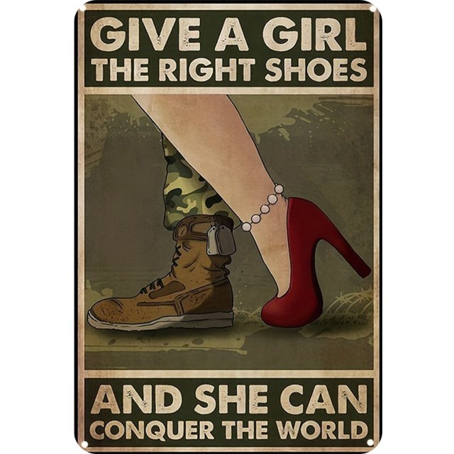 Zapatos Placa Metal Vintage Pintura Hierro Rectangular Arte Pared Del 20x30cm