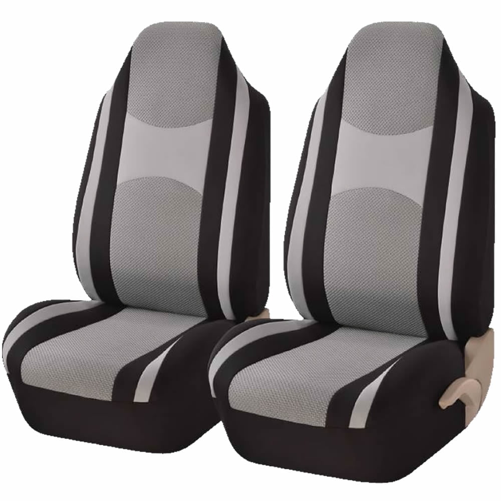 2 Piece Gray & Black Mesh High back Double Stitched Front