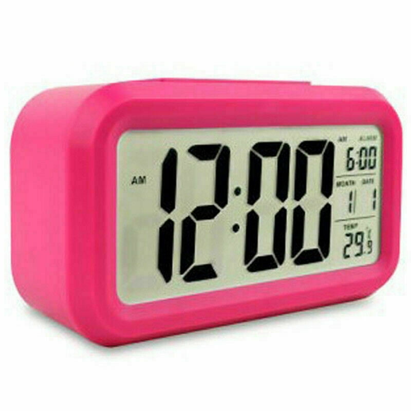 LCD Digital Clock Battery Operated Snooze Electronic Alarm Clocks Kids