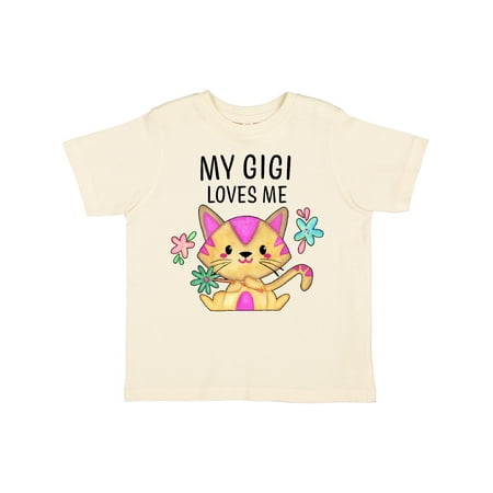 

Inktastic My Gigi Loves Me with Cute Kitten and Flowers Gift Toddler Boy or Toddler Girl T-Shirt