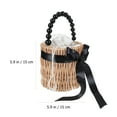 thumbnail image 3 of 1 UNID REDONDA REDONDO WOVEN BOLSA DE LADY BOLSA DE VIAJE DE HORNO SIMPLE, 3 of 6