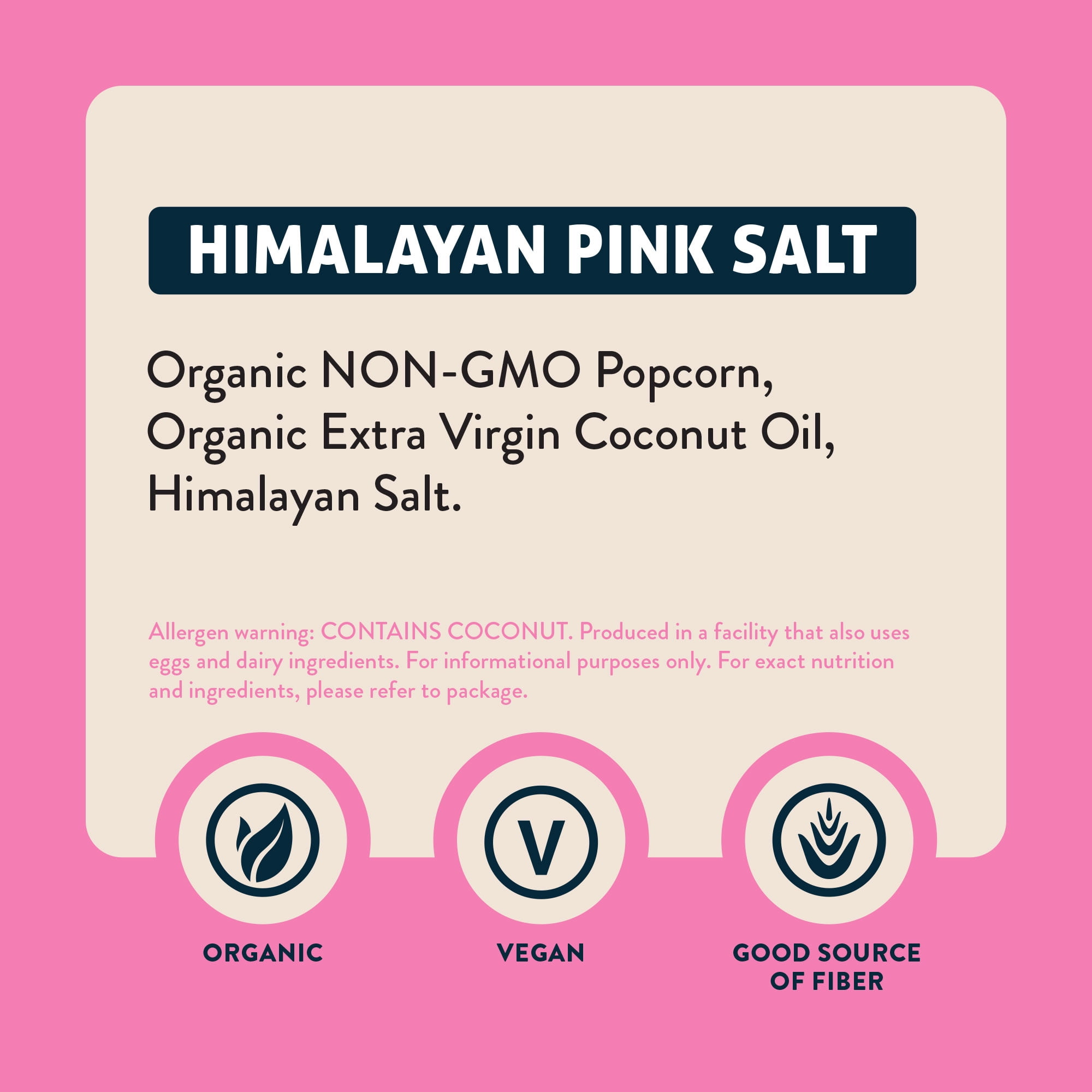 Lesser Evil Popcorn, Himalayan Pink, 0.88 Oz, Pack Of 18