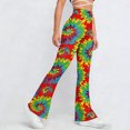 thumbnail image 6 of CHUMUD High Waist Workout Pants for Petite Women Boho Stretchy Floral Gym Flare Pants Tummy Control Yoga Pants Outdoor, 6 of 9
