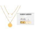 thumbnail image 1 of 5PCS Necklace Earrings Set Creative Round Pendant Necklace Stud Earring Set, 1 of 10