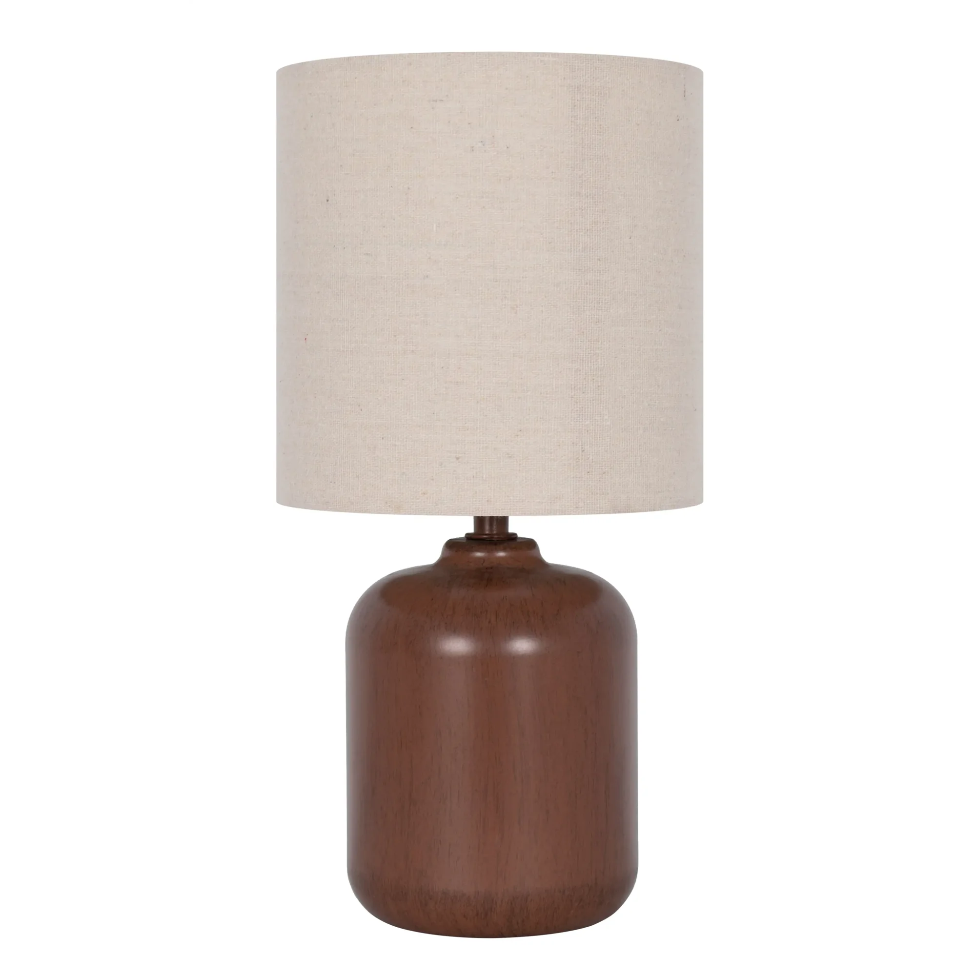 Mainstays 12.75 in Traditional Faux Wood Table Lamp with Oatmeal Polyester Shade