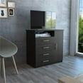 thumbnail image 2 of TuHome Black Wengue Modern Engineered Wood Peru 4 Drawer Dresser, 2 of 6