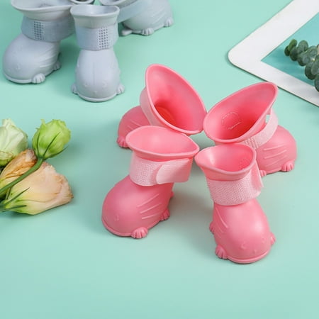 WHAMVOX 4 Pcs Paw for Dogs Small Waterproof Rain Boots Outdoor Shoes Easy to Clean