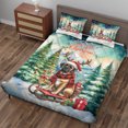 thumbnail image 3 of Merry Christmas Santa Reindeer Antlers Mastiff Sleigh Xmas Winter Holiday Quilt Bedding Set Mastiffs Dog Lover Gifts Idea 1 Blanket Bed Cover 2 Pillowcases - 00023, 3 of 5