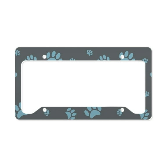 CafePress - Paw Prints License Plate Holder - Aluminum License Plate Frame, License Tag Holder