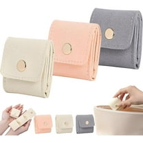 3PCS Mini Travel Jewelry Bag, Portable Foldable Travel Jewelry Organizer Case with Buckle, Mini Jewelry Roll Bag for Earrings, Rings, Necklaces