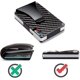 thumbnail image 5 of Cartera de fibra con bloqueo delgado para tarjetas de crédito, cartera con clip de dinero de metal para hombres (3 piezas, negro), 5 of 5
