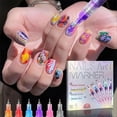 thumbnail image 2 of 12Pcs 3D Nail Art Mader Pens, Fine Tips Nail Polish Pens Nail Graffiti Dotting Pen Drawing Painting Liner for Home Salon DIY, 2 of 5