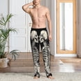 thumbnail image 2 of Disketp Skeletons Love Flowers Men's Pajama Pants - Ultra Soft Fleece Sleep and Lounge Pants (Size: S-XXL)-, 2 of 6