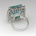 thumbnail image 4 of Emerald Cut Aquamarine Cocktail Ring Moissanite Accented Halo Wedding Ring 925 Sterling Silver Ring March Birthstone Ring, 4 of 5