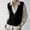 Black, variant on Sweaters For Women Solid Color V Neck Sleeveless Vest Knitwear Trendy Autumn Winter Pullover Outwear